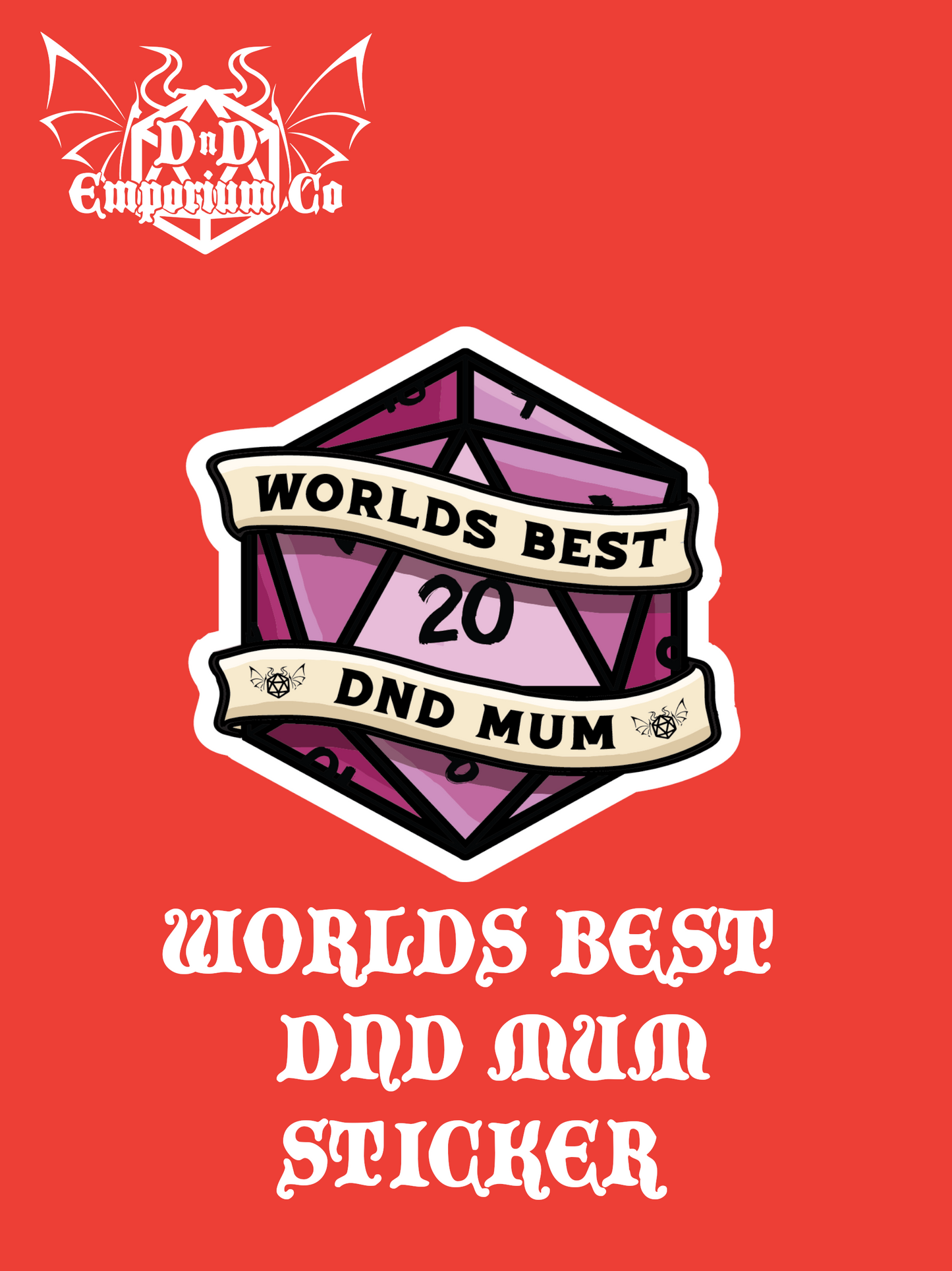 'World's Best DnD Mum' DnD Sticker