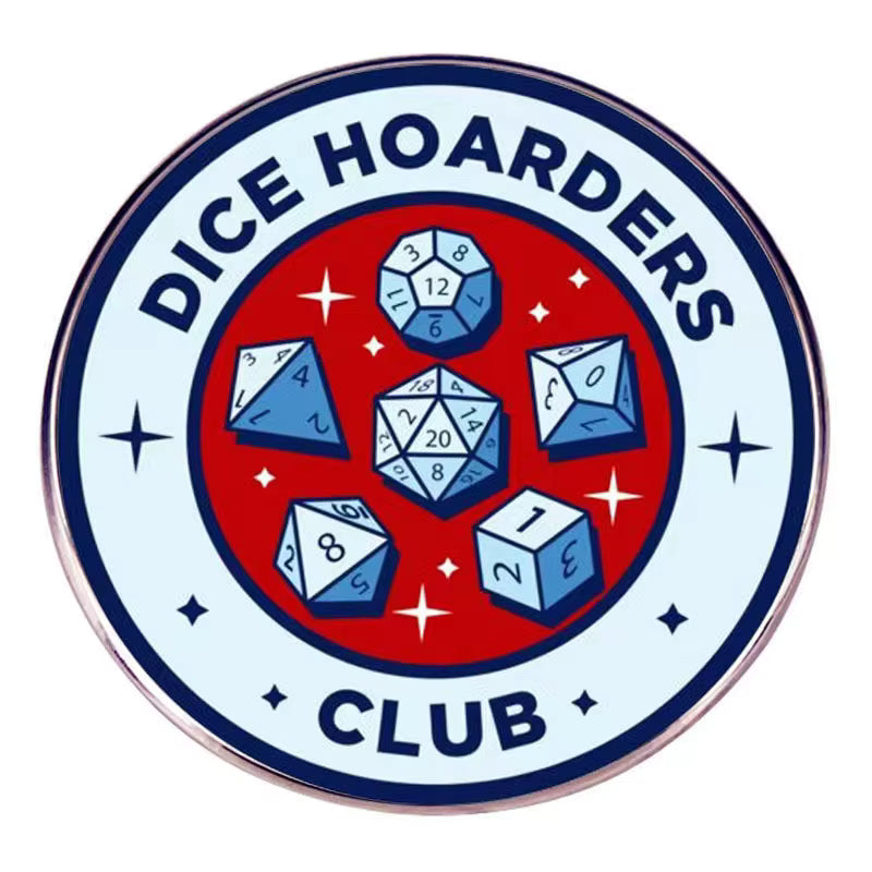 Emaille-Anstecker „Dice Hoarders Club“