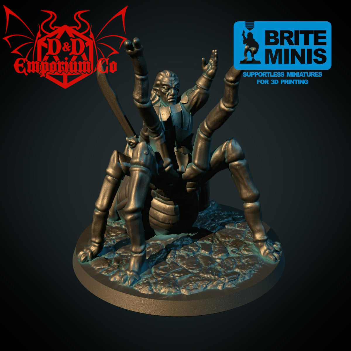 Resin 3D Printed Drider DnD Miniature