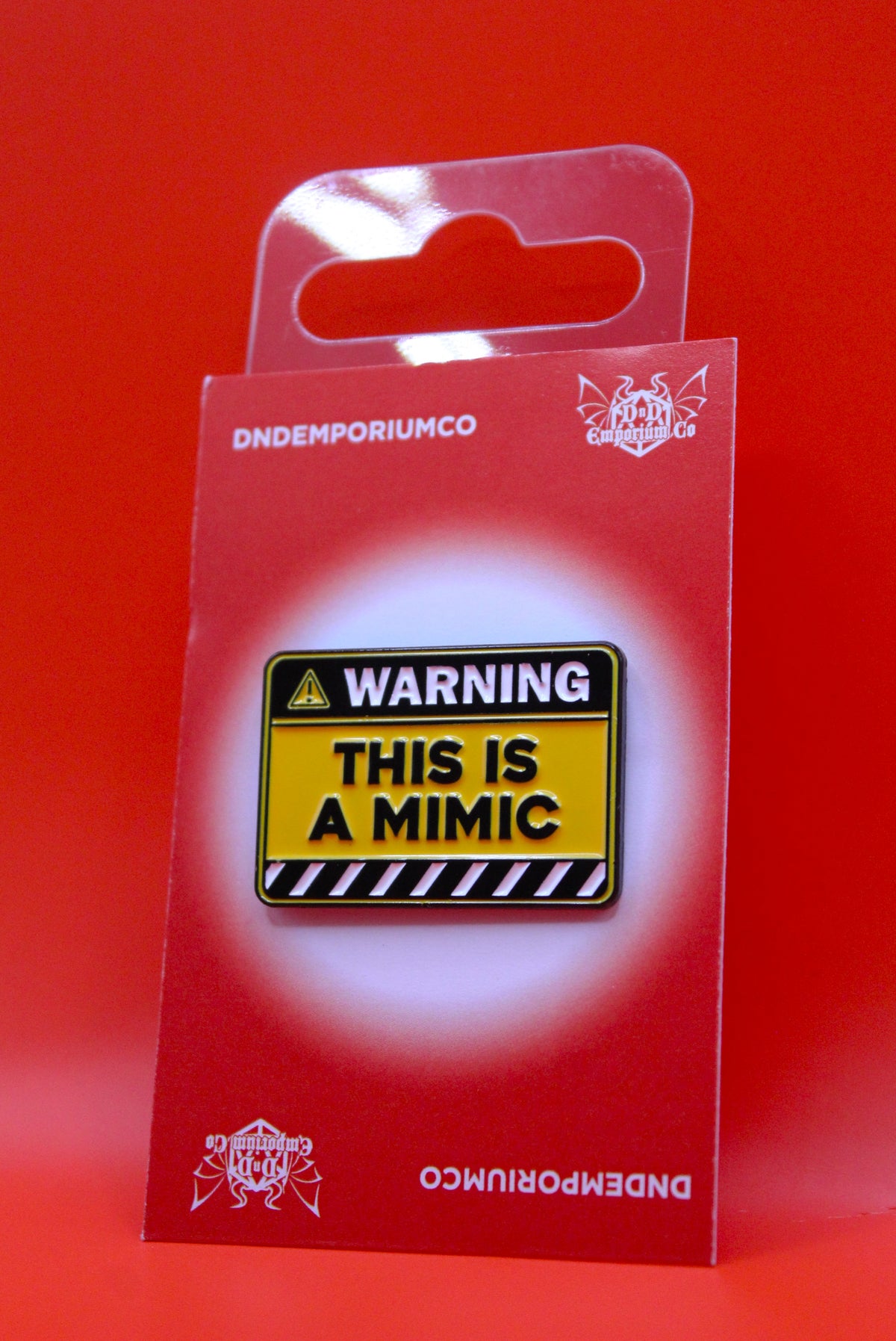 'Warning: This is a Mimic' Enamel Pin Badge | 1 Pcs Metal Pin