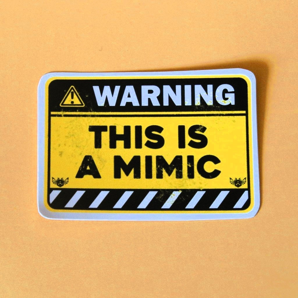 'Warning: This Is A Mimic' DnD Sticker