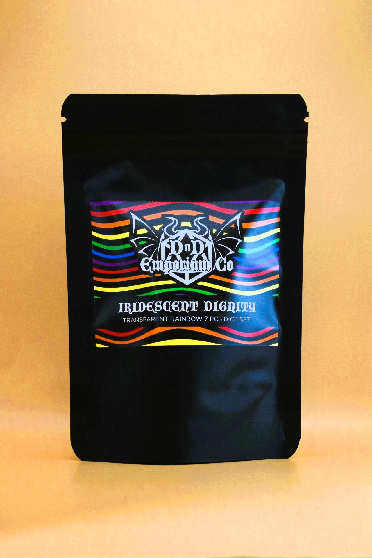 Iridescent Dignity | Transparent Rainbow 7 Pcs Dice Set DnD