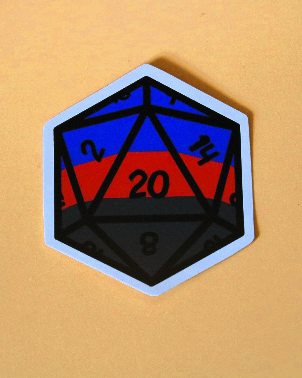 Pride D20 Sticker | Polyamorous | Singular D20