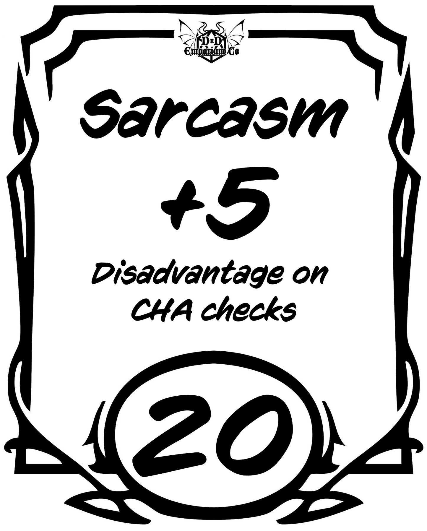 'Sarcasm Ability Score' DnD Sticker