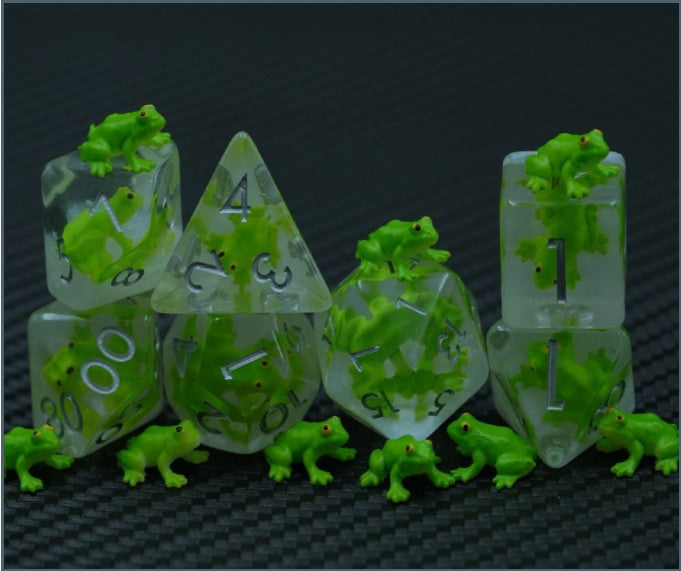 Green Frog 7Pcs Dice Set