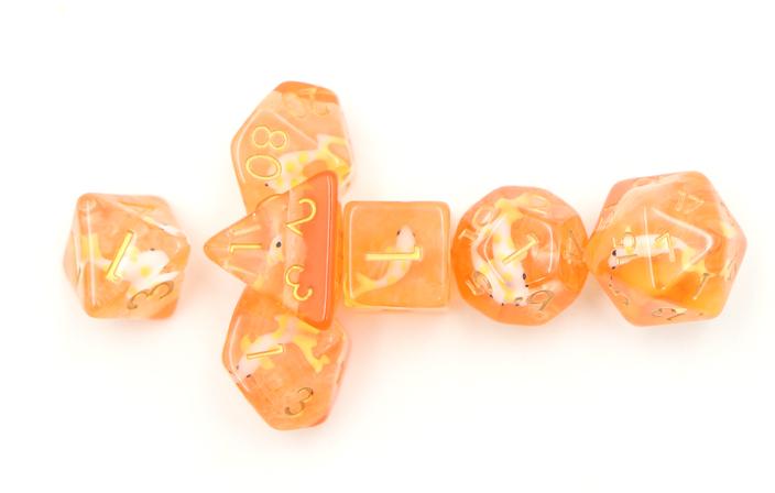 Yellow Koi 7 Pcs Dice Set
