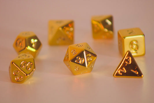 Gold Plating 7 Pcs Dice Set DnD