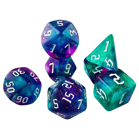 Glitter Deep Space 7 Pcs Dice Set DnD