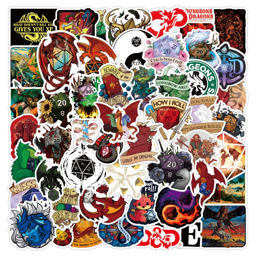 25 Pcs DnD Stickers Mystery Bundle