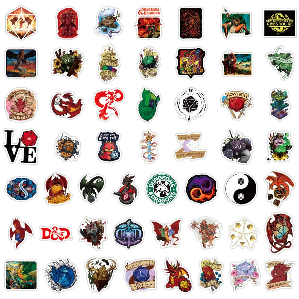 25 Pcs DnD Stickers Mystery Bundle