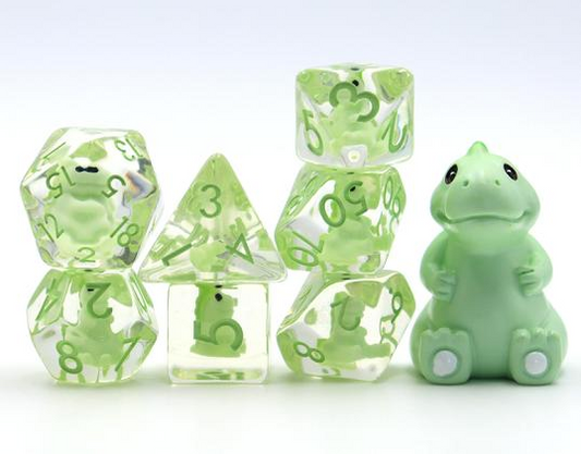 Green T-REX 7 Pcs Dice Set