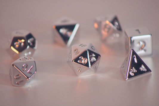 Silver Plating 7 Pcs Dice Set DnD