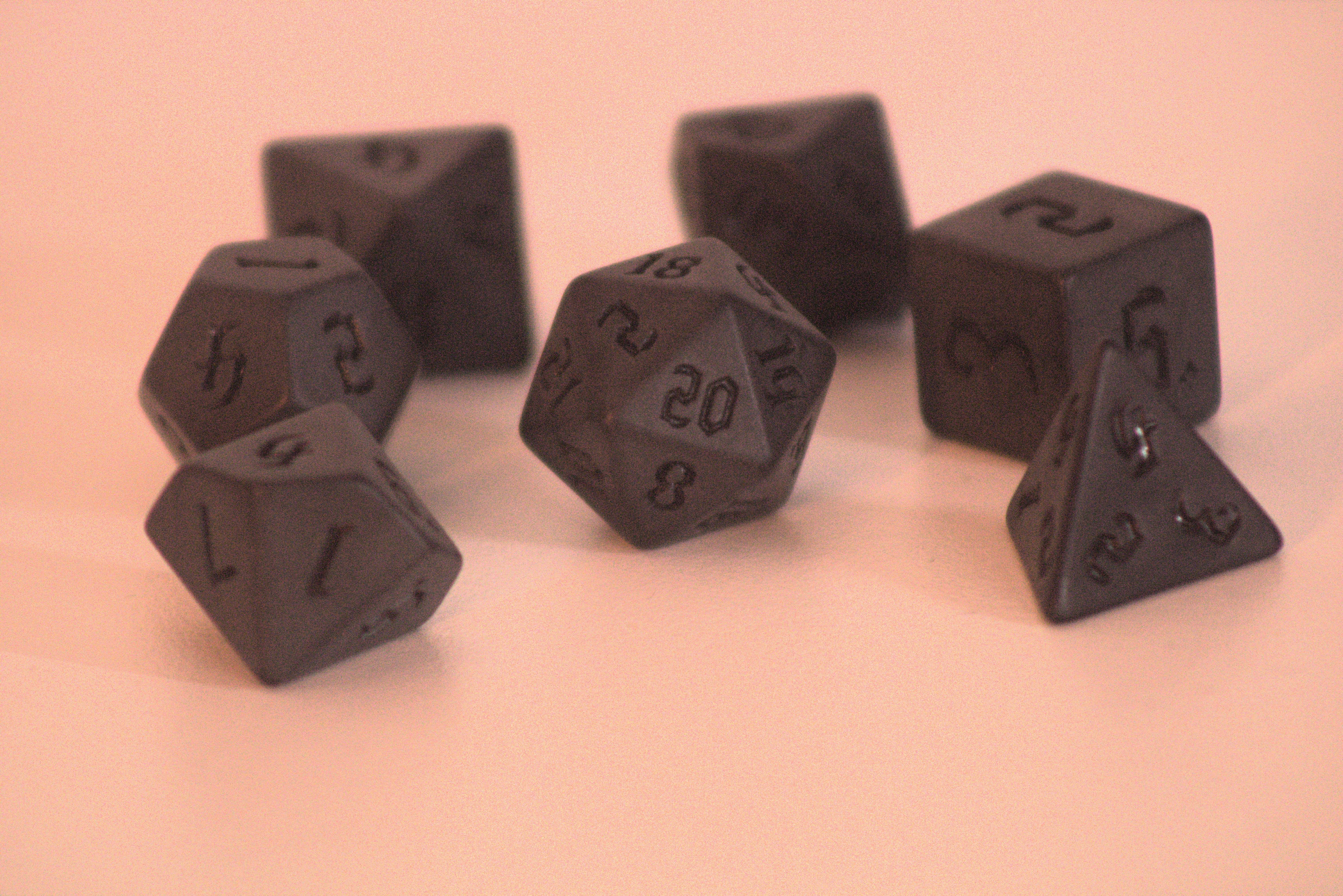 Graphite Gamblers | Pure Black 7 Pcs Dice Set DnD