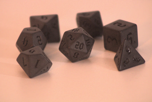 Graphite Gamblers | Pure Black 7 Pcs Dice Set DnD
