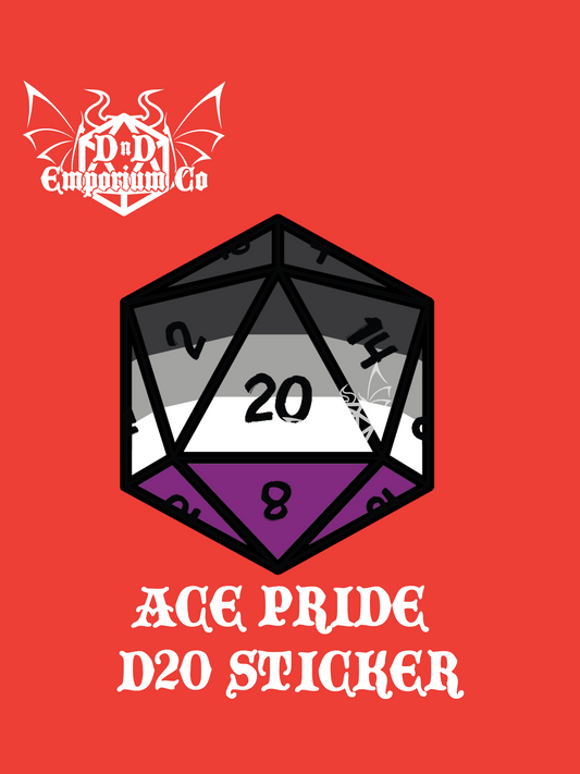 Pride D20 Sticker | Asexual | Singular D20