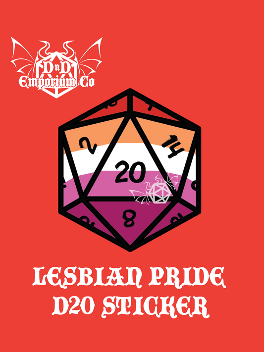 Pride D20 Sticker | Lesbian | Singular D20