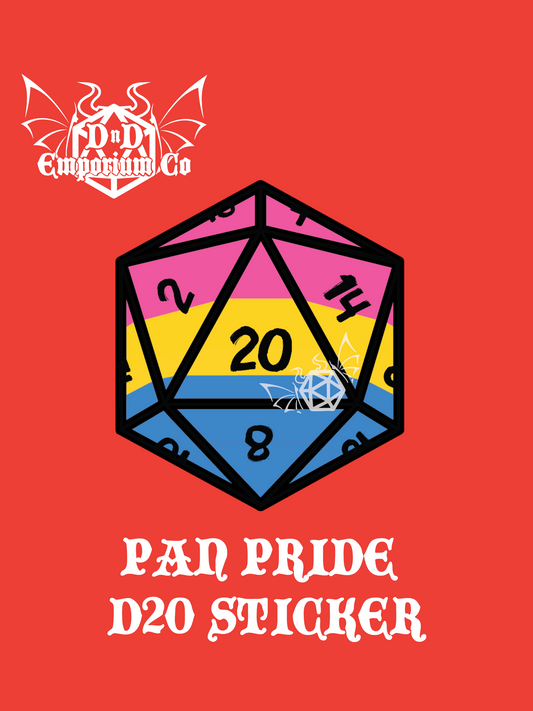 Pride D20 Sticker | Pansexual | Singular D20