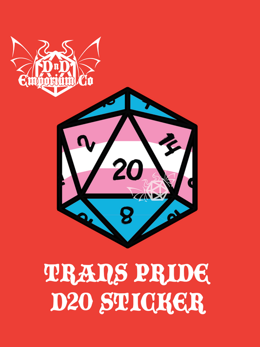 Pride D20 Sticker | Transgender | Singular D20