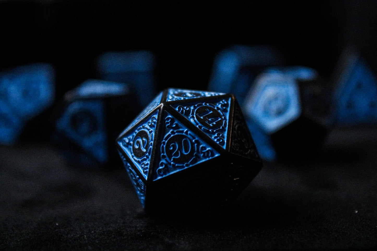 Antique Blue 7 Pcs Dice Set DnD