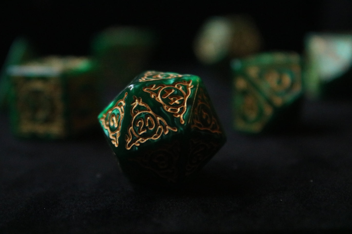 Christmas Green 7 Pcs Dice Set DnD