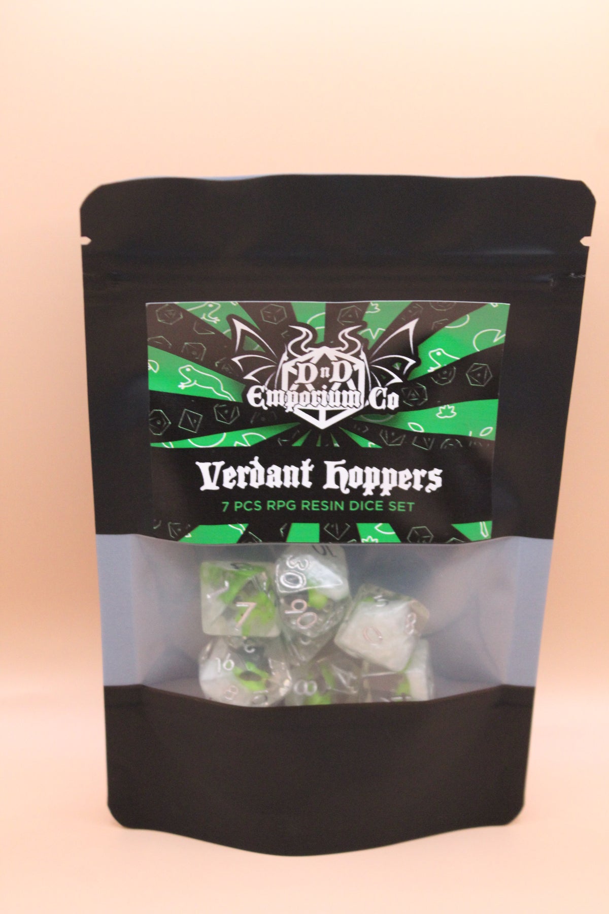 Verdant Hoppers | Green Frog 7Pcs Dice Set