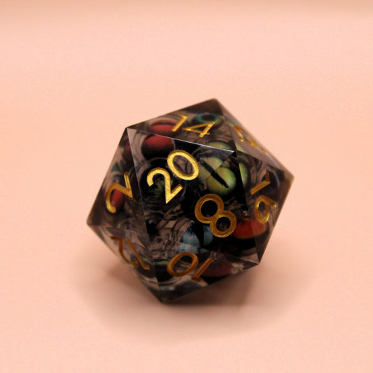 Dragon's Horde | Dragon Eye's D20 Oversized Die | 33mm Transparent D20
