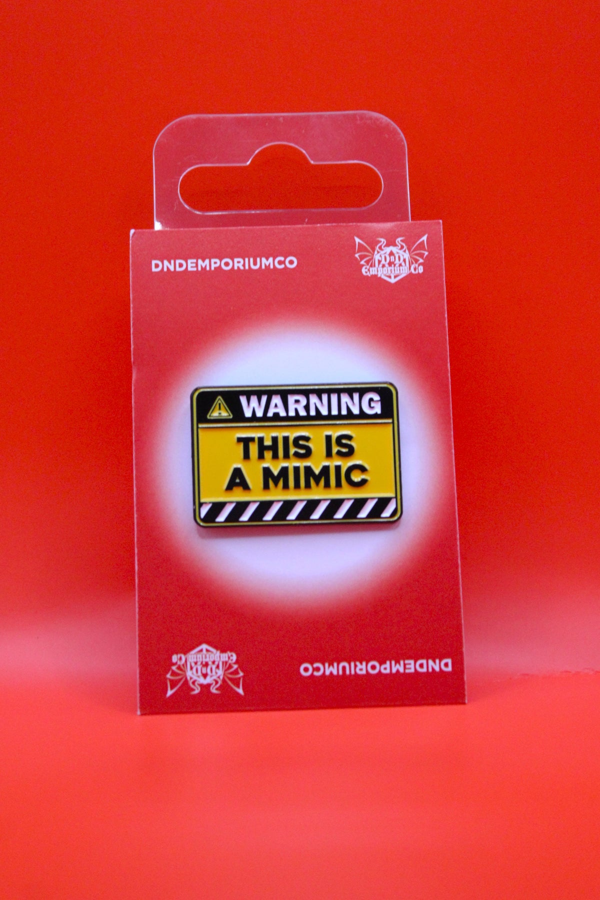 'Warning: This is a Mimic' Enamel Pin Badge | 1 Pcs Metal Pin