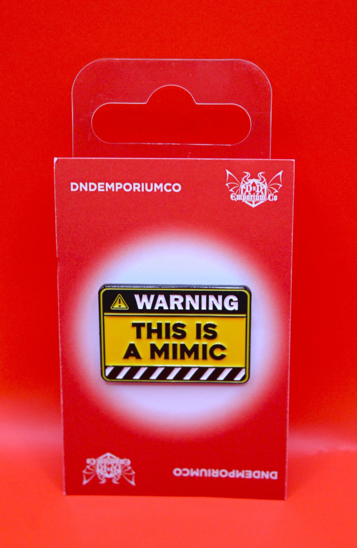 'Warning: This is a Mimic' Enamel Pin Badge | 1 Pcs Metal Pin