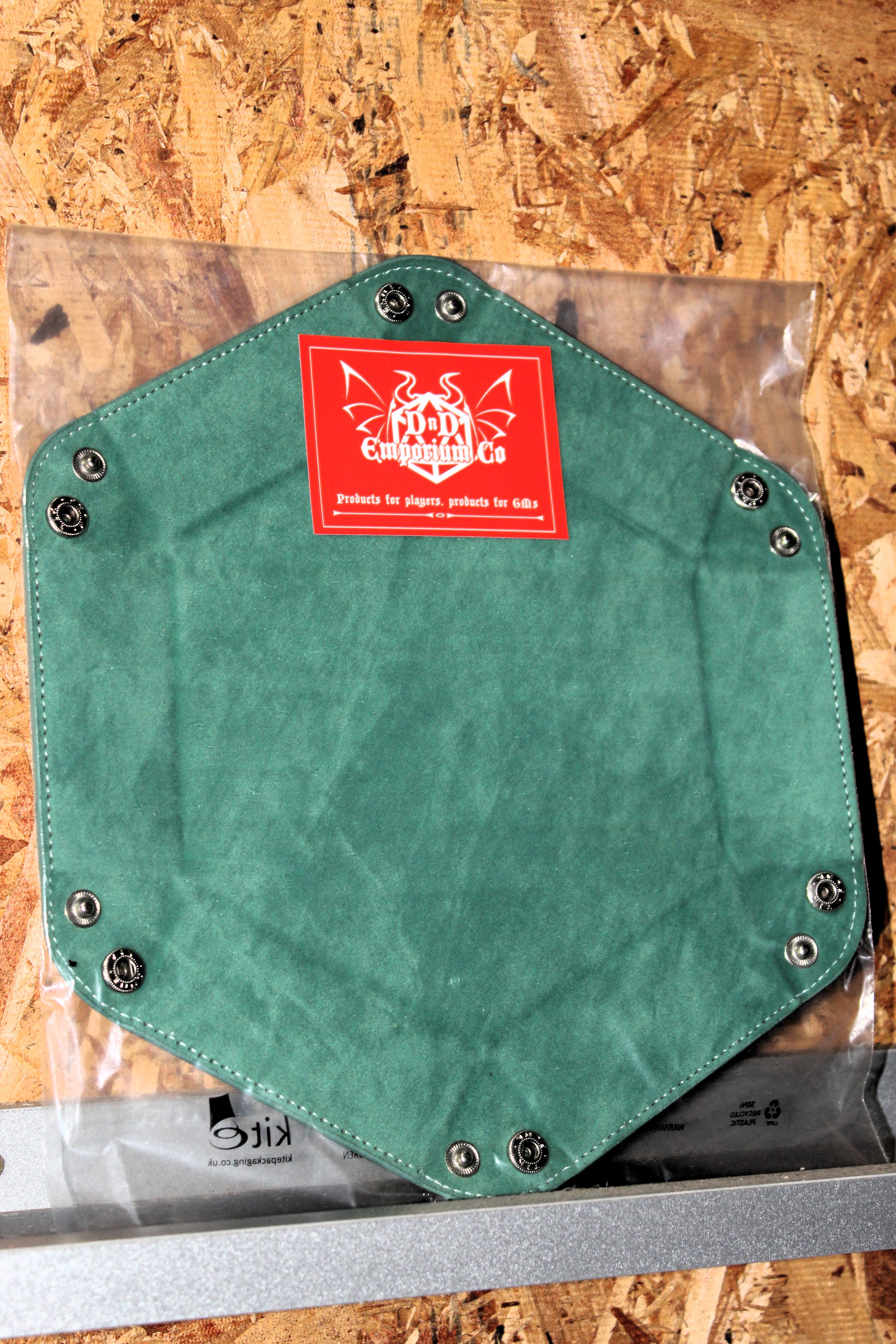 Hexagonal Thick PU Leather & Velvet Dice Tray 5 Colours