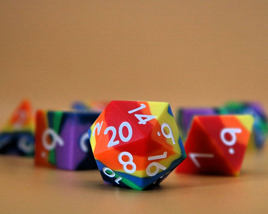 Radiant Rainbows | Silicone Rainbow 7 Pcs Dice Set DnD