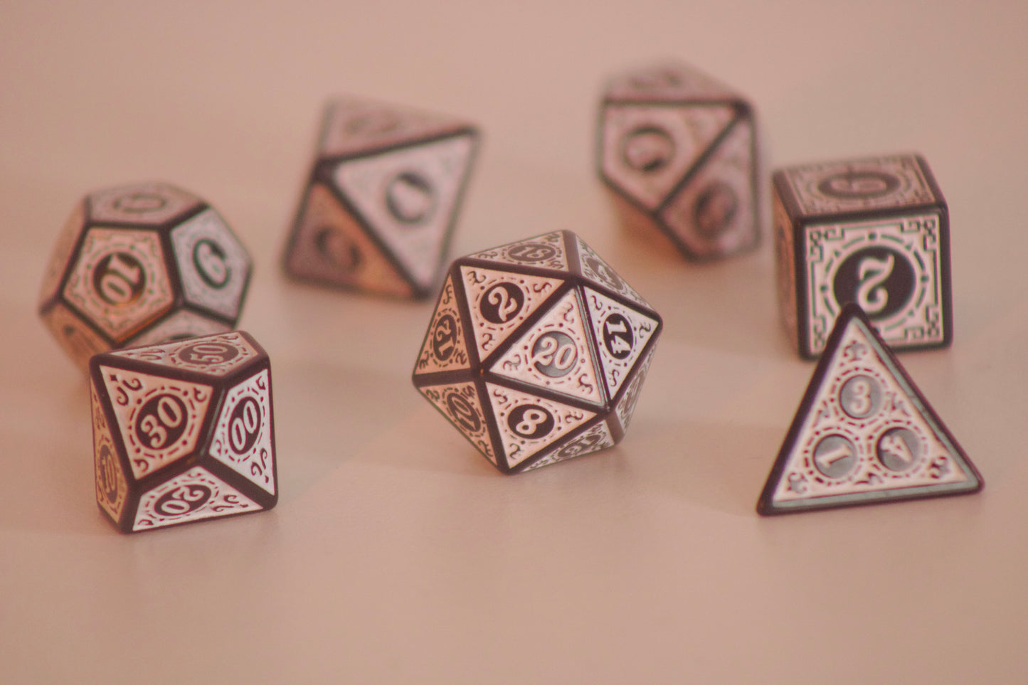 Antique White 7 Pcs Dice Set DnD