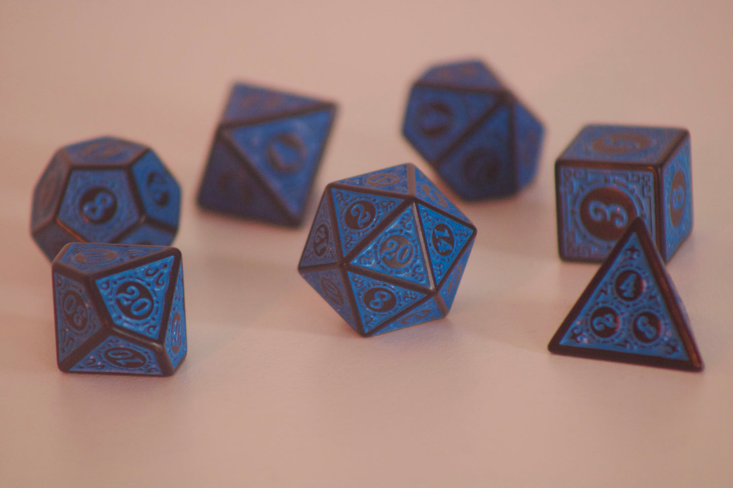 Antique Blue 7 Pcs Dice Set DnD