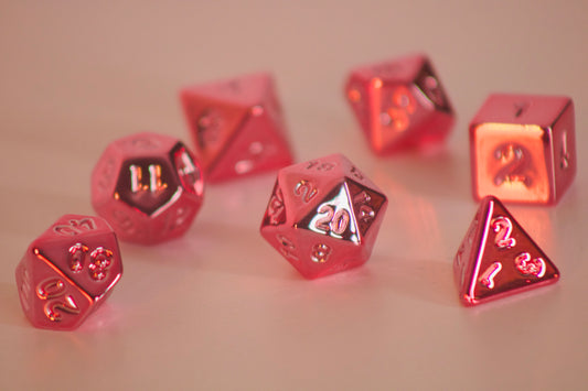 Pink Plating 7 Pcs Dice Set DnD