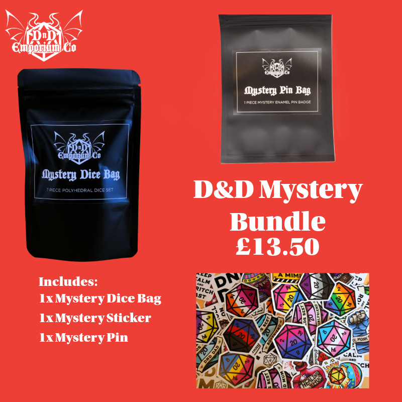 Mystery DnD Bundle | Mystery Dice | Mystery Pin | Mystery Sticker