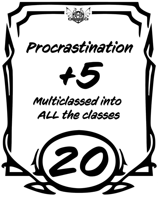 'Procrastination Ability Score' DnD Sticker