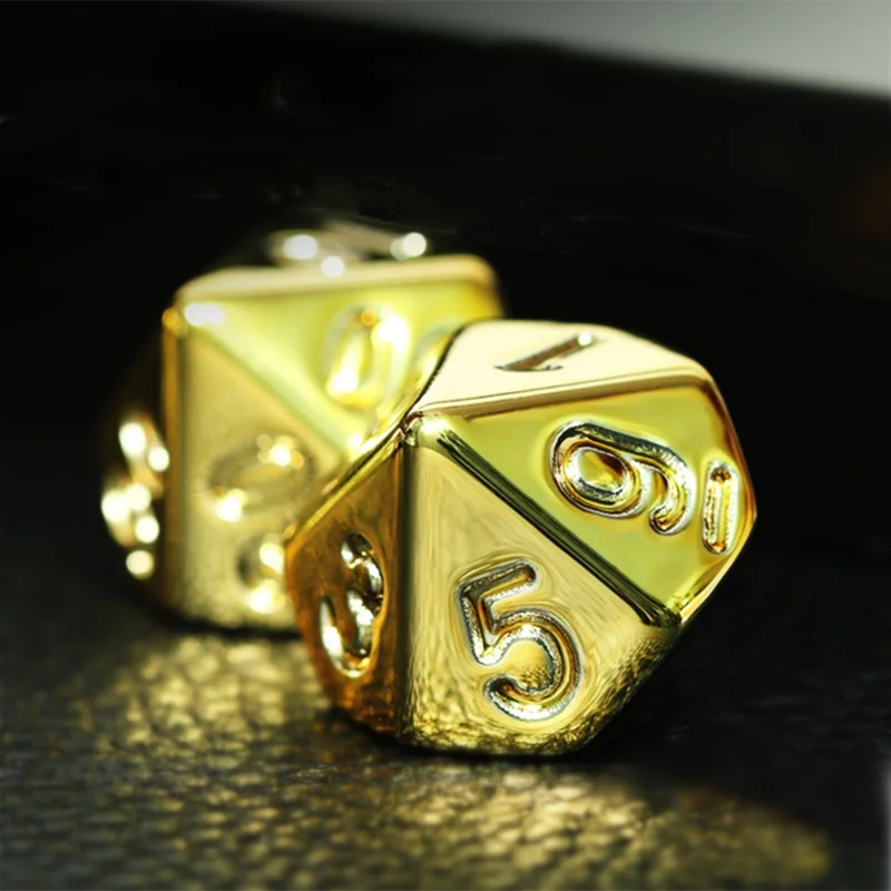 Gold Plating 7 Pcs Dice Set DnD