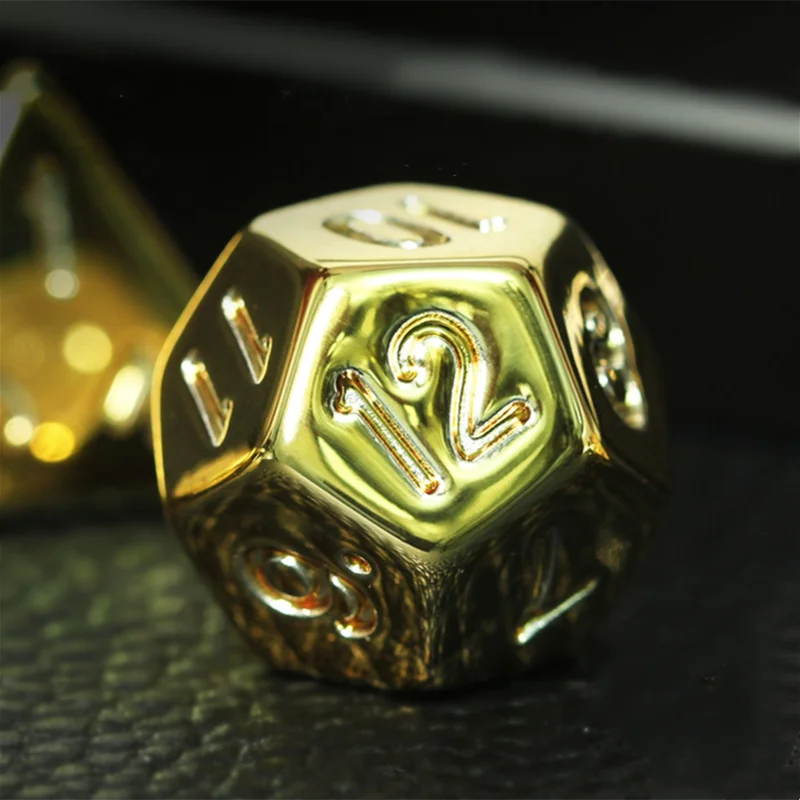 Gold Plating 7 Pcs Dice Set DnD