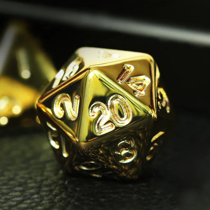 Gold Plating 7 Pcs Dice Set DnD