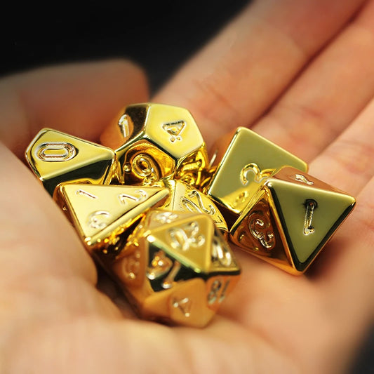 Gold Plating 7 Pcs Dice Set DnD