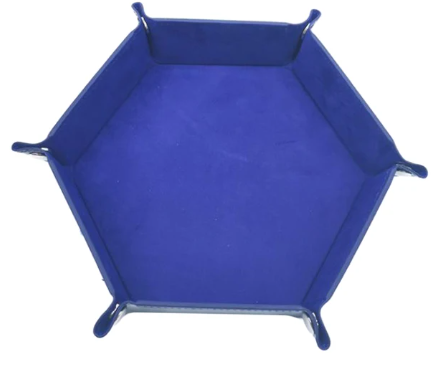 Hexagonal Thick PU Leather & Velvet Dice Tray 6 Colours