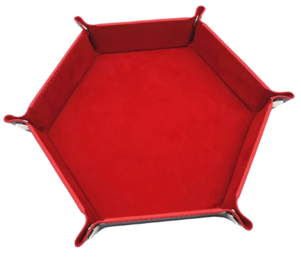 Hexagonal Thick PU Leather & Velvet Dice Tray 6 Colours