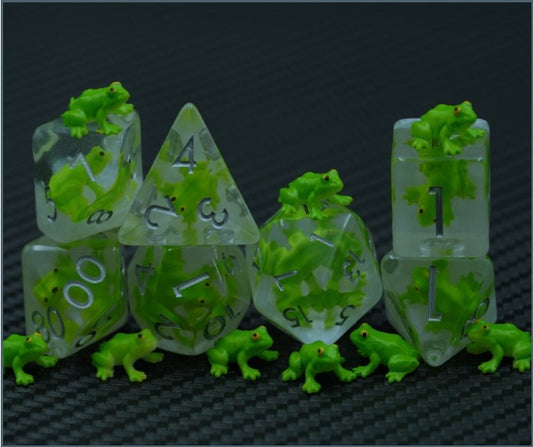 Green Frog 7Pcs Dice Set