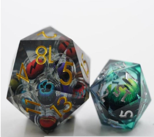 Dragon's Horde | Dragon Eye's D20 Oversized Die | 33mm Transparent D20