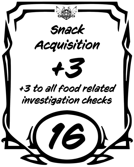 'Snack Acquisition Ability Score' DnD Sticker