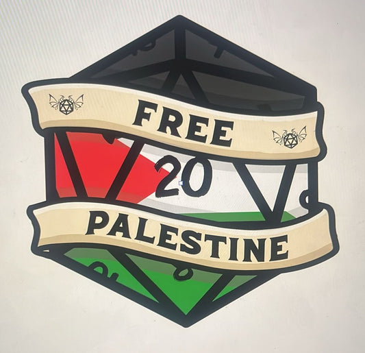 'Free Palestine' D20 Sticker
